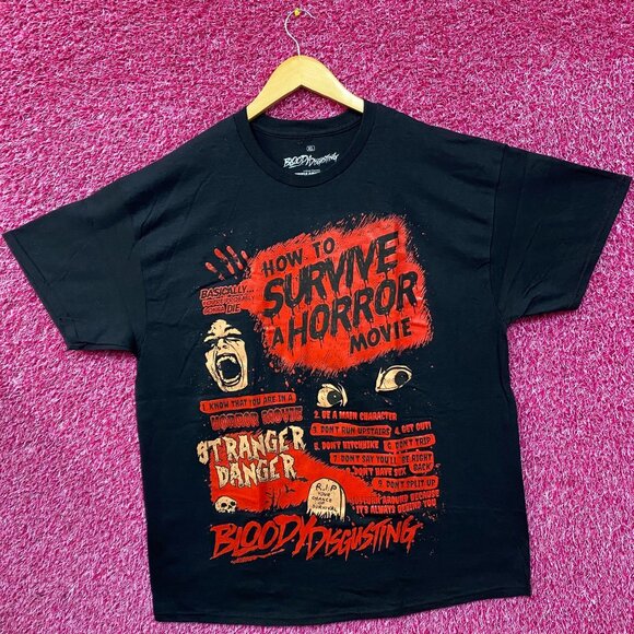 How To Survive A Horror Movie Bloody Disgusting T-Shirt XL - Picture 3 of 4